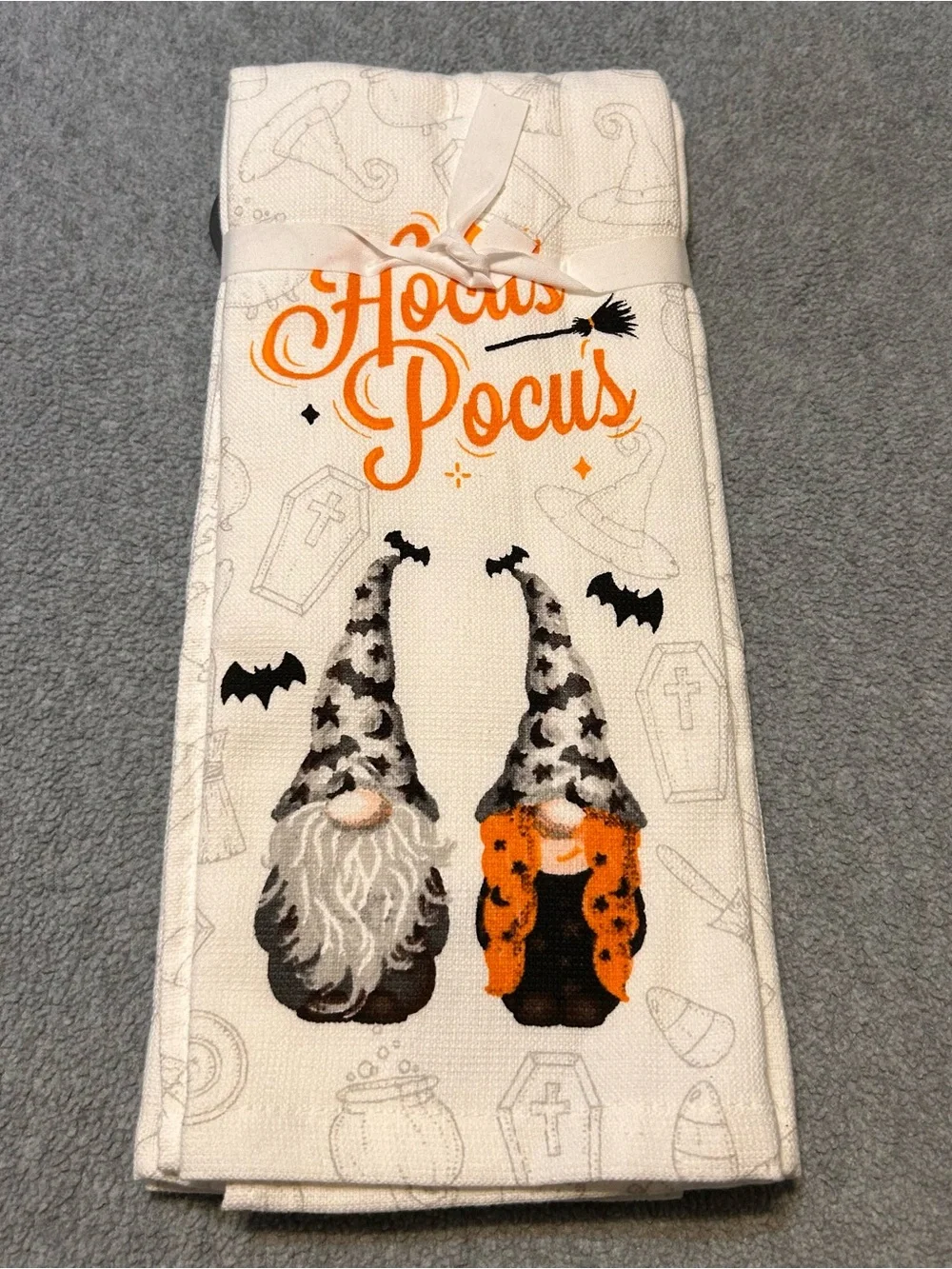 Hocus Pocus Gnome Set of 2 Halloween Kitchen Towels